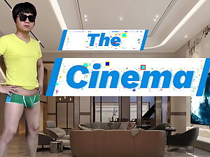 A musculine guy wanders around the city where he found out a secret cinema where he got his surprise group sex with strangers