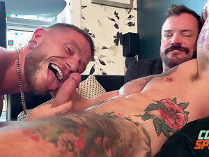 College Student Colt Spence Leaves Class to Give Muscle Stud Callum Colbey Head