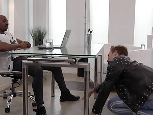 I hope my boss raises my salary after sucking his cock under the table